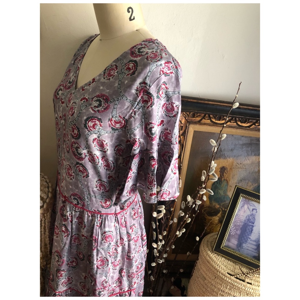 Vajor Wine Maxi Batik dress print made in India - Picture 2 of 16
